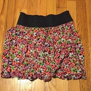 floral mini skirt